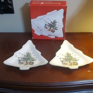 Nikko Christmastime Pair of 6 Inch Candy Dishes